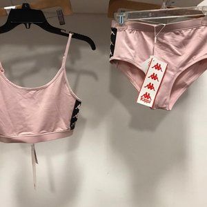 NWT Kappa 2pc set pink BALPAS BAGDA swim bikini Shorts and top bra M